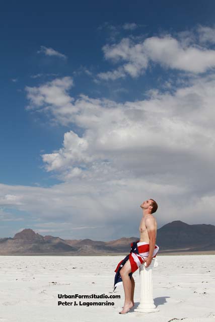 Male model photo shoot of rkeytech in Bonneville Salt Flats