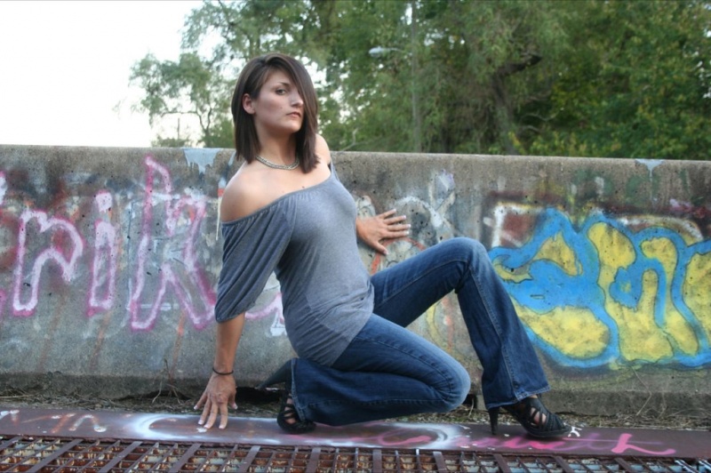 Female model photo shoot of HQuinnzell in The Aetnaville Bridge - Martins Ferry, OH
