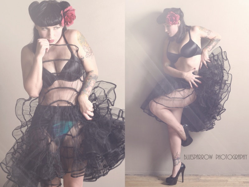Female model photo shoot of Lily DeVille by bluesparrow photography, makeup by Cha Cha of VANITY DOLLZ
