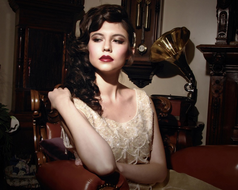 Female model photo shoot of Jadie Hunt Photography in European Antiques Shop