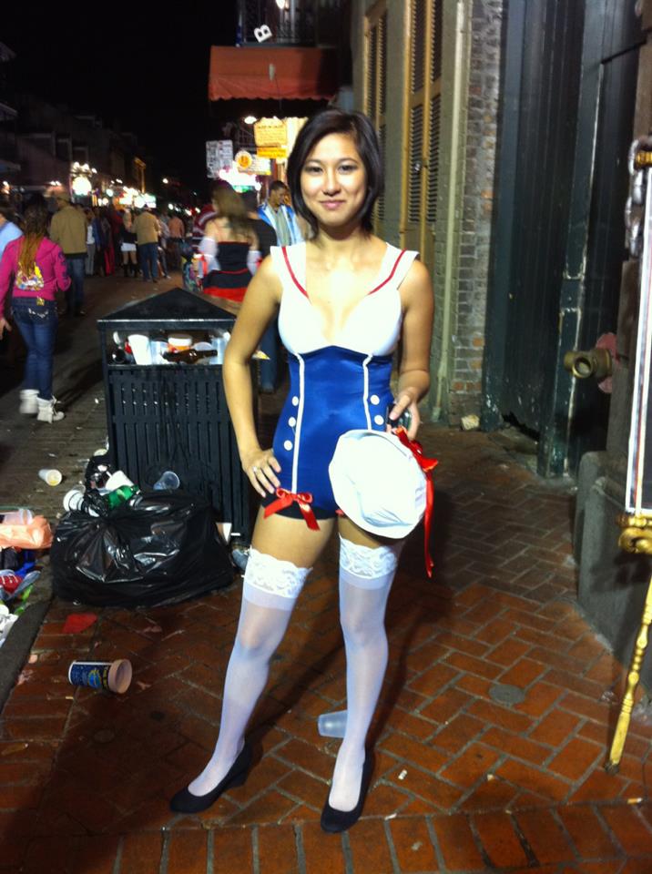 Female model photo shoot of Thuy Linh A in Bourbon Street New Orleans