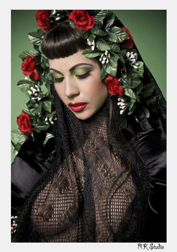 Female model photo shoot of Miss Kim Falcon, makeup by Bella Muerta Makeup 