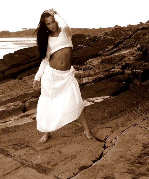 Female model photo shoot of Dovile in sea