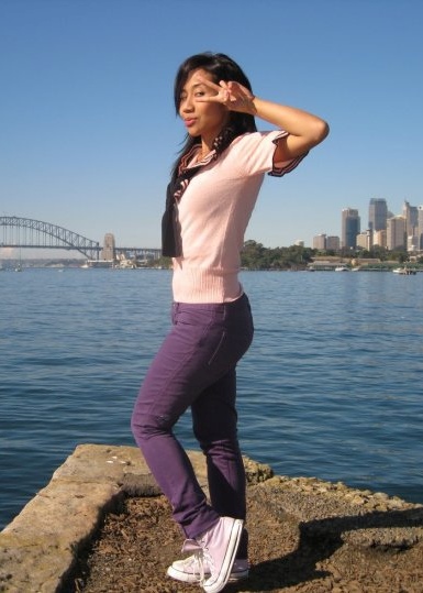 Female model photo shoot of Dinda Ayu in Balmain Wharf, Sydney