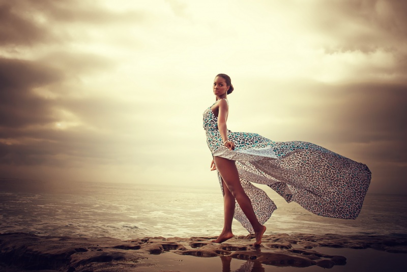 Female model photo shoot of Marina Rybalka in Marine St., La Jolla, San Diego, CA, USA