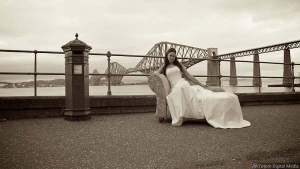 Female model photo shoot of SarahJK in Two bridges hotel and restaurant south queensferry