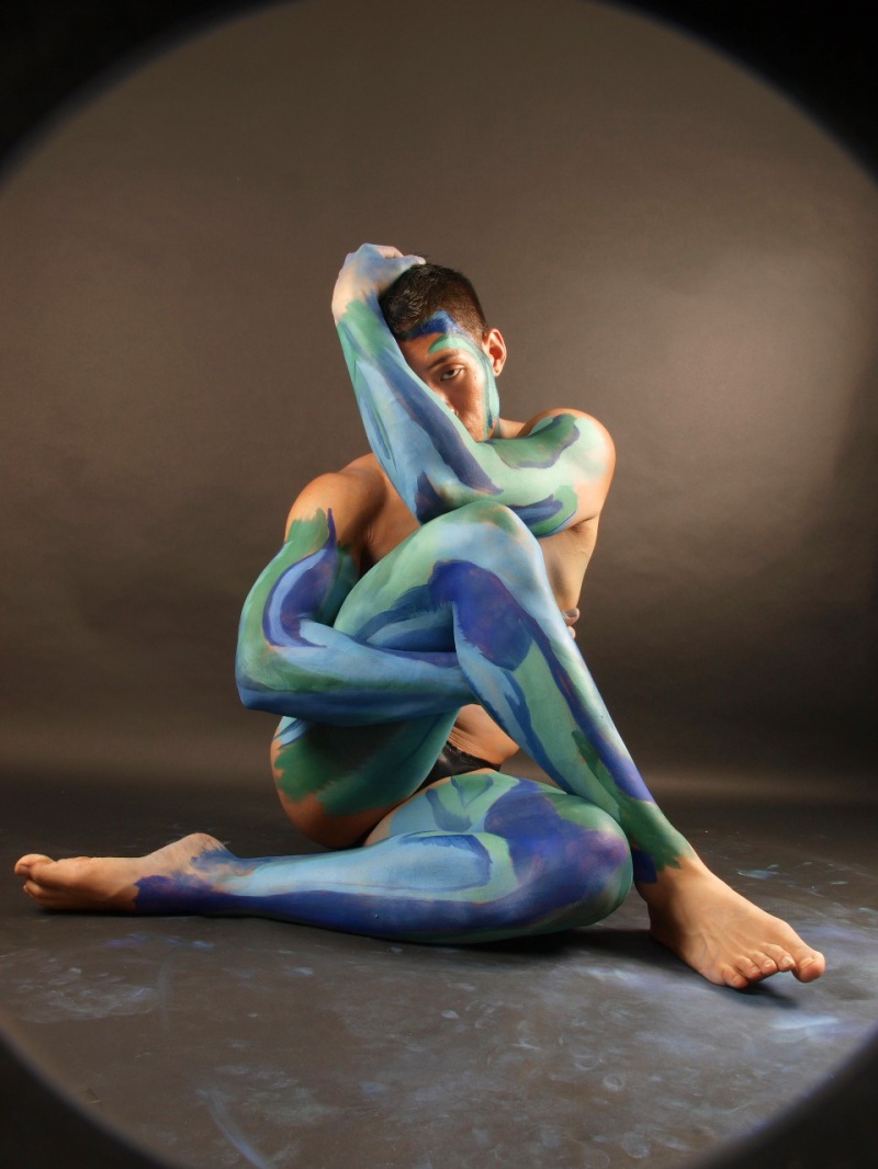 Male model photo shoot of King-K in Long Island, NY, body painted by Bodies of Paint