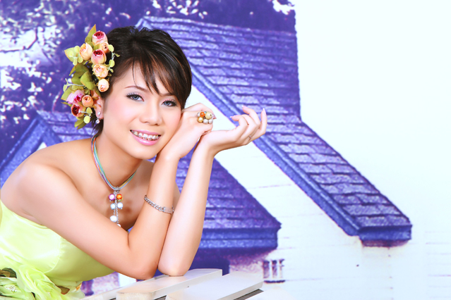 Female model photo shoot of Tryphena L Robinson in Jakarta, makeup by Tryphena Lynette
