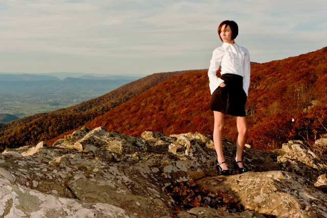 Female model photo shoot of Whitney Ranae by No One of Consequence in Crescent Rock, Skyline Drive