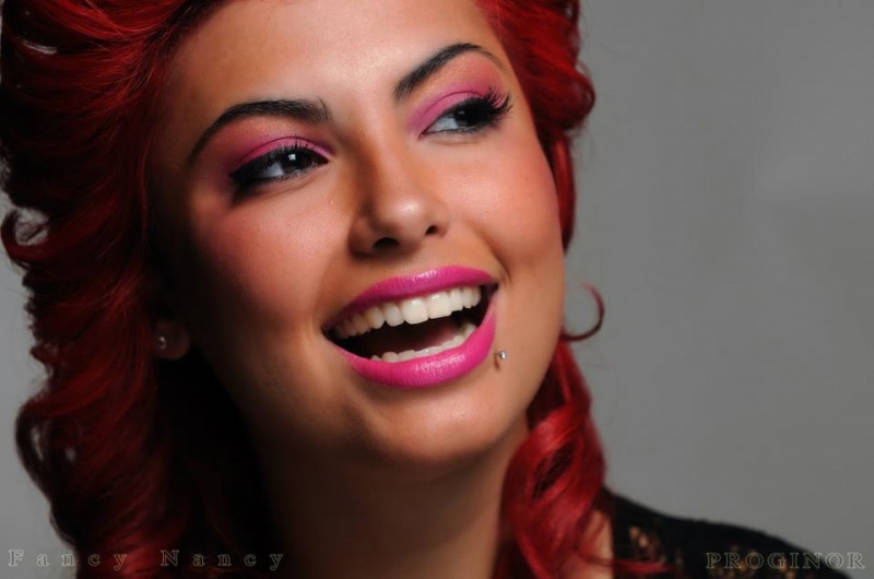 Female model photo shoot of fancy makeup  in studio lenoir andré barette