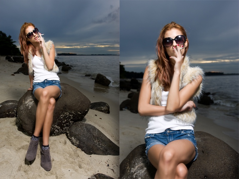 Male model photo shoot of Honglim in Punggol Beach