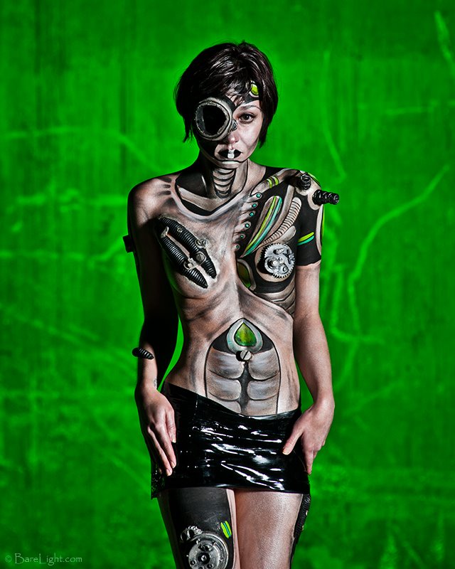 Female model photo shoot of Pigment Pie in KC ImageWorks, body painted by Pigment Pie
