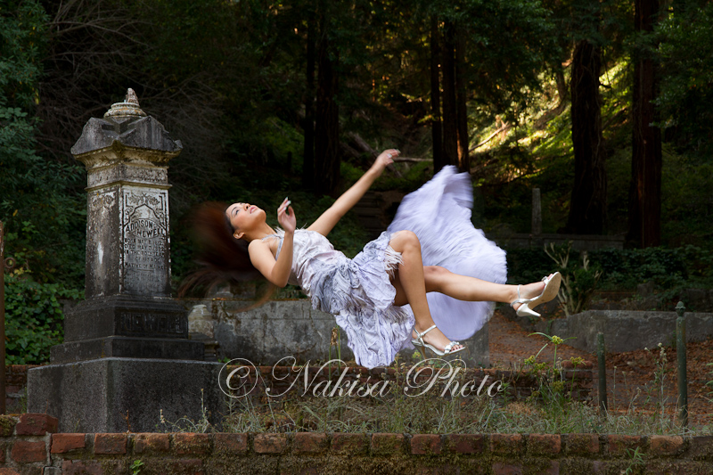 Female model photo shoot of Nakisa Photo and Rizza-Belen Diaz in Evergreen Cemetry