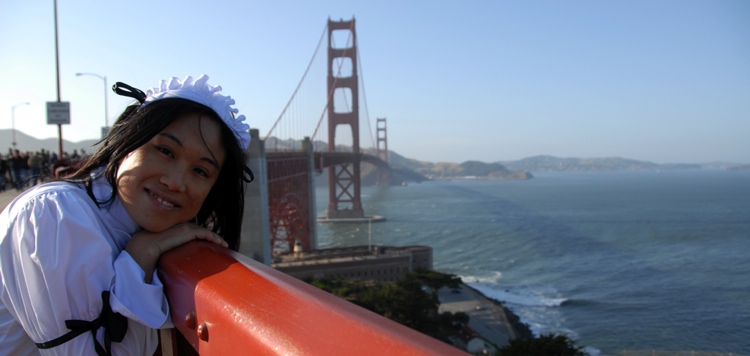 Female model photo shoot of Mara Ryu in SF, CA, Golden Gate Bridge