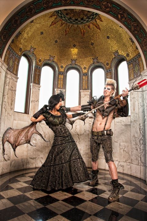 Female and Male model photo shoot of Cat Ravyn DeCuir  and Bo Toxicuh by Imaginary Media in Vibianna