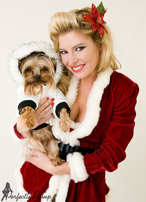 Female model photo shoot of karyn karabec by Perfectly Pinup in north pole