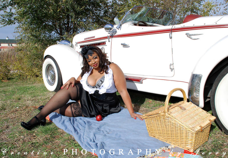 Female model photo shoot of AM Rose in Bernard's Auto Service and Sales, Norman Oklahoma
