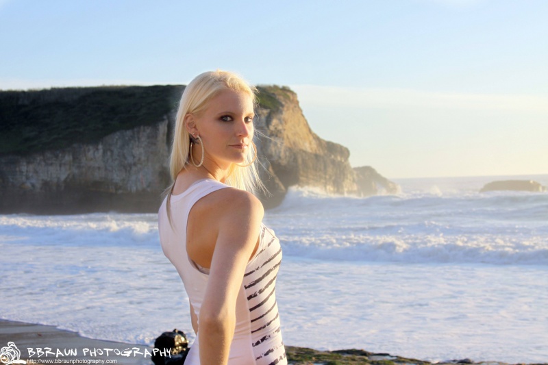 Male and Female model photo shoot of Braun Photo and Britnee Miller in Bonny Doon Beach