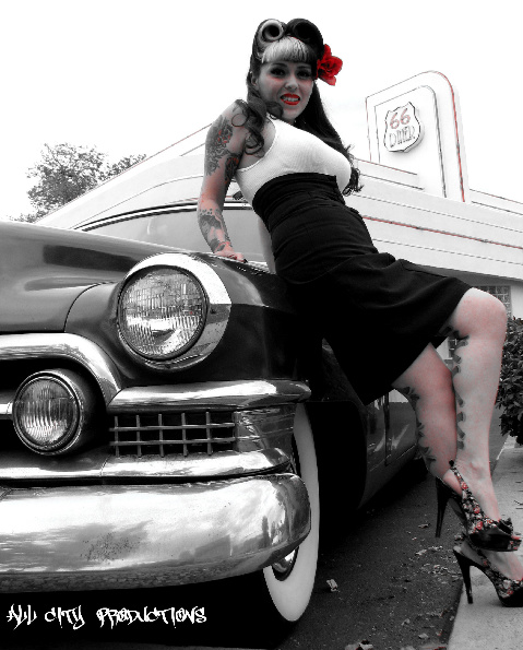 Male and Female model photo shoot of ALL CITY PRODUCTIONS and LiL LuLu in ROUTE 66 DINER