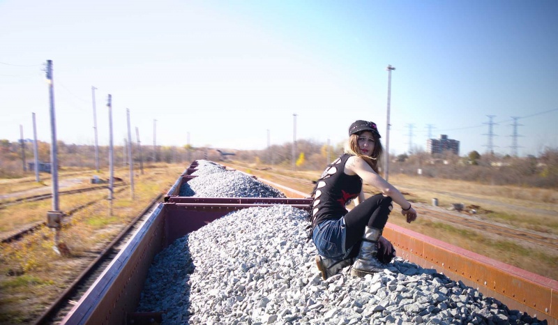 Female model photo shoot of Nessa Facciol in Train Convoy
