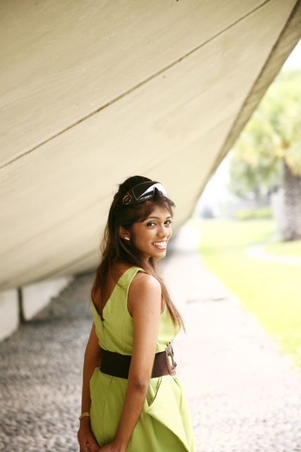 Female model photo shoot of Sinthu  in Marina Barrage, Singapore