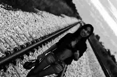 Female model photo shoot of Kriss C in phantong railway