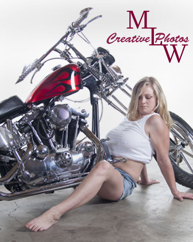 Male and Female model photo shoot of MLW Creative Photos and Elsie Laura  in Cereal City Custom Chopper's in Battle Creek
