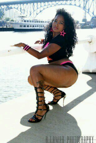 Female model photo shoot of ZIMA A.K.A. MZ.HIPZ in cleveland downtown