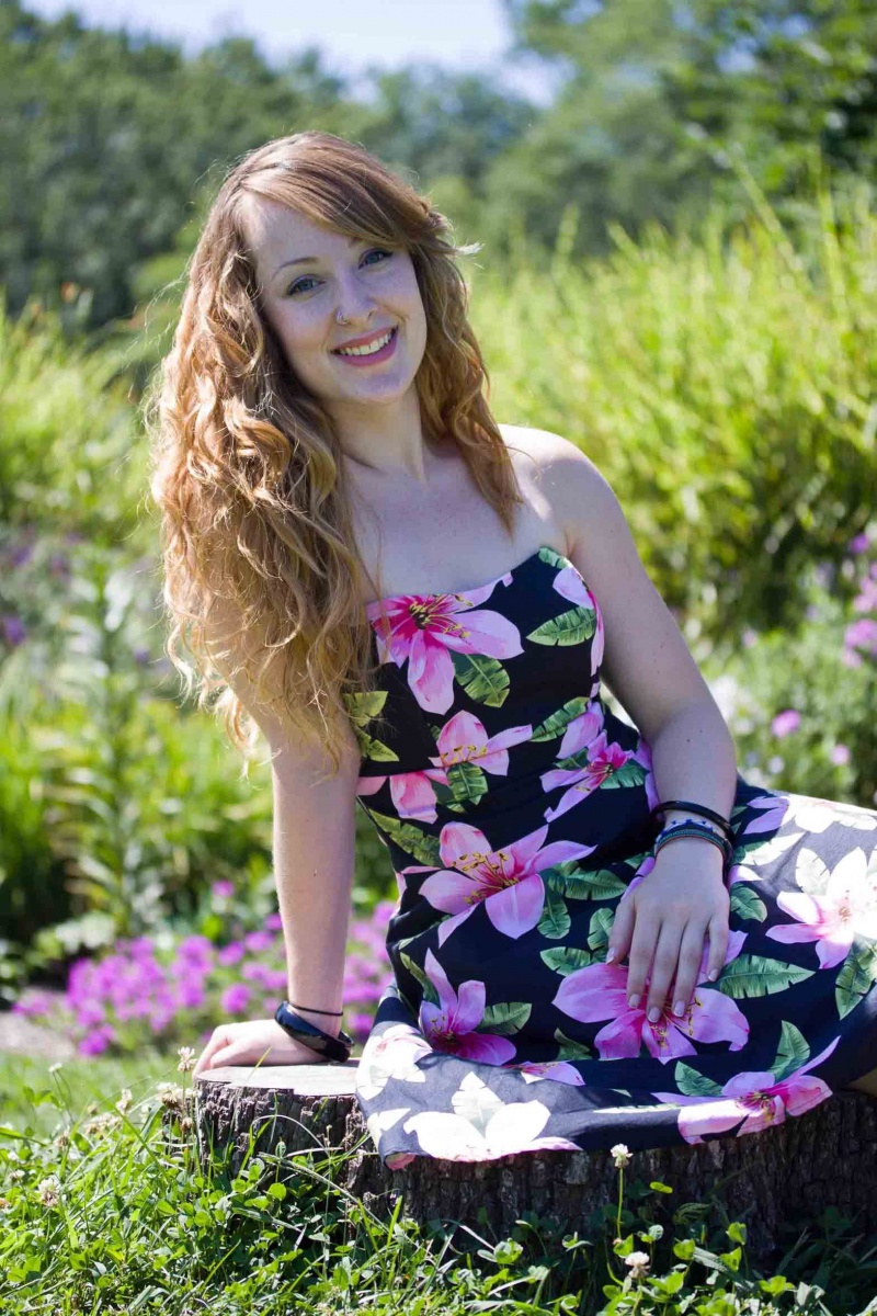 Female model photo shoot of Anielle in Rutgers Gardens
