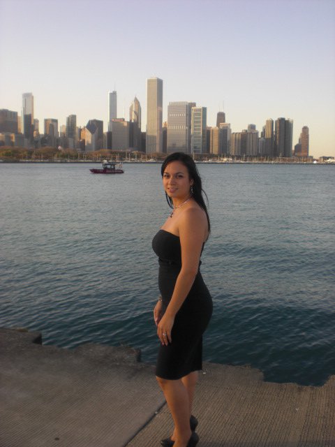 Female model photo shoot of denise sandoval in downtown chicago
