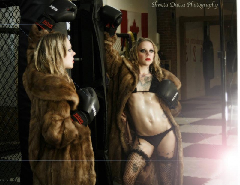 Female model photo shoot of janel princess in boxing club courtenay bc       2011