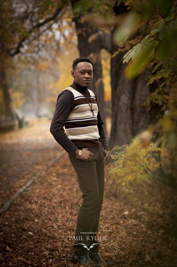 Male model photo shoot of Roland Pounah in Prague gardens