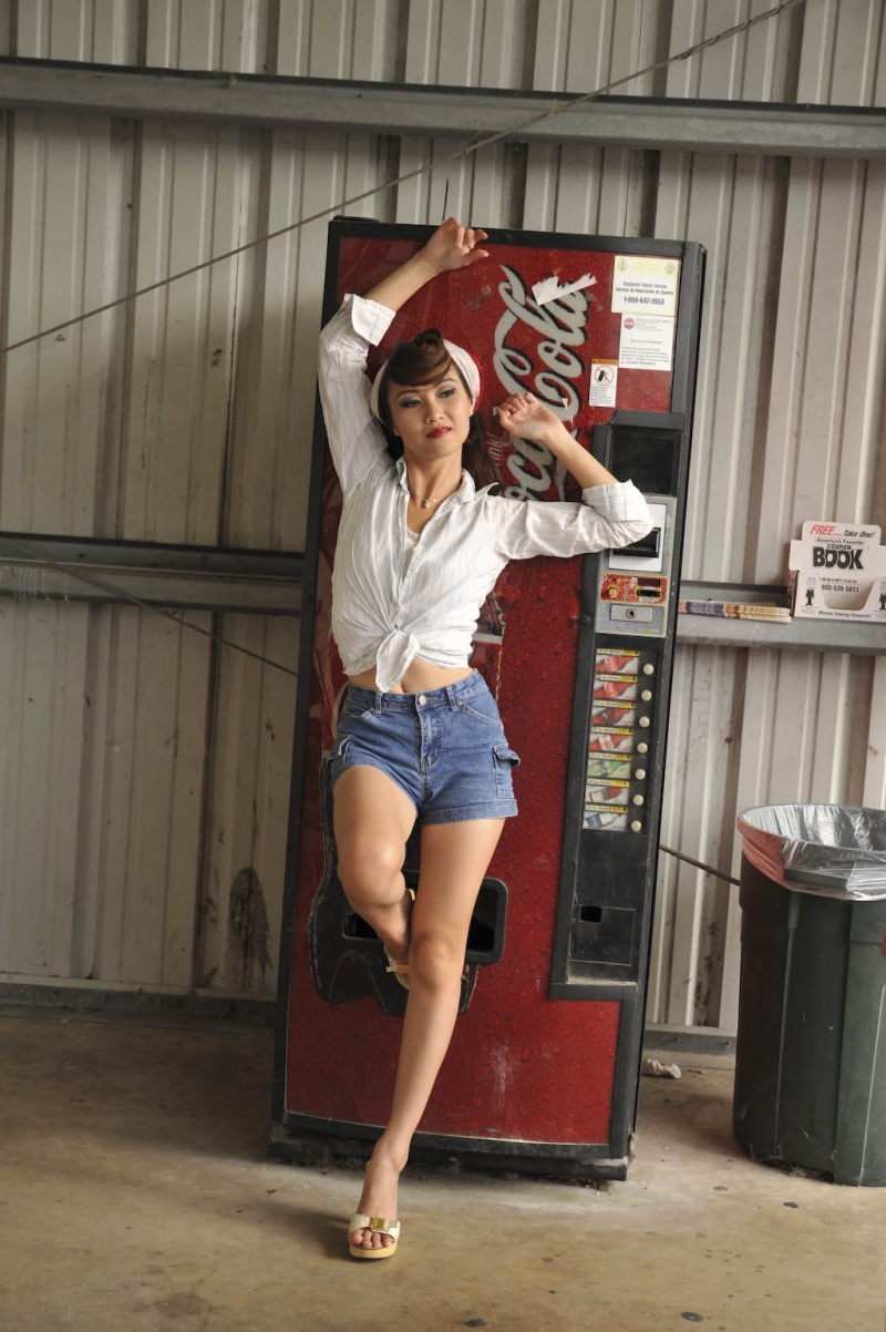 Female model photo shoot of Thao T by Jesse Nobles in Laundromat in Tampa, FL