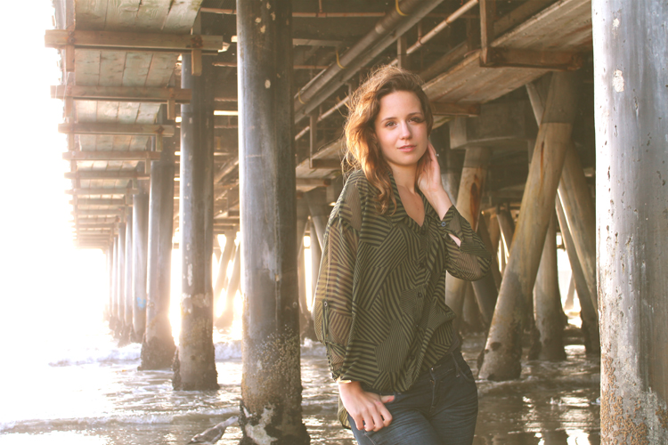 Female model photo shoot of TiffanyEatonPhotography in Santa Monica Pier