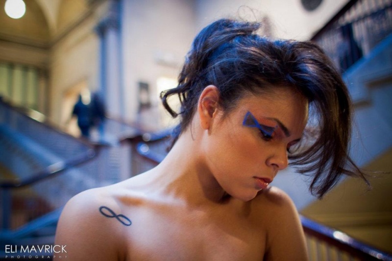 Female model photo shoot of Kaza Beauty in Chicago Art Institute