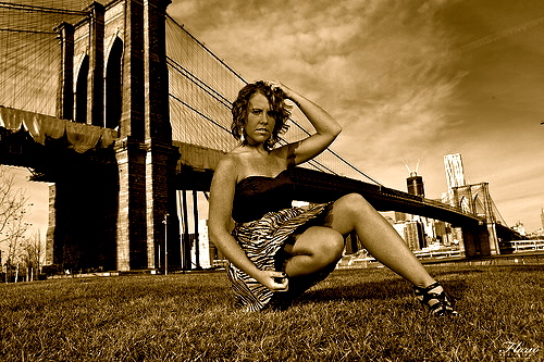 Female model photo shoot of Caroline Nicole in BK Bridge