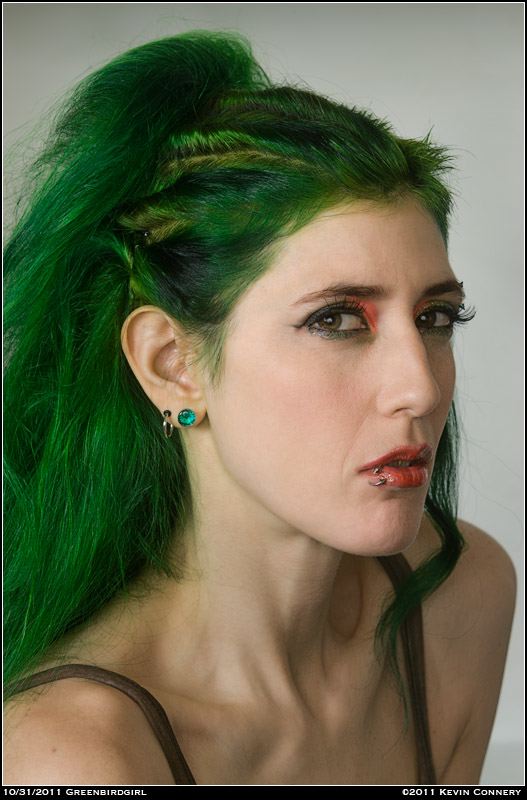 Female model photo shoot of greenbirdgirl by Kevin Connery in Al's Garage Studio, Diamond Bar, CA, makeup by LYNN RODGERS