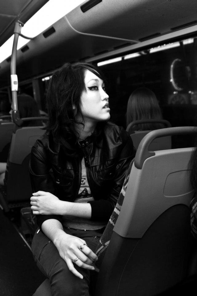 Female model photo shoot of Haffa by deCaniaPhoto in Duece (Double Decker) Bus