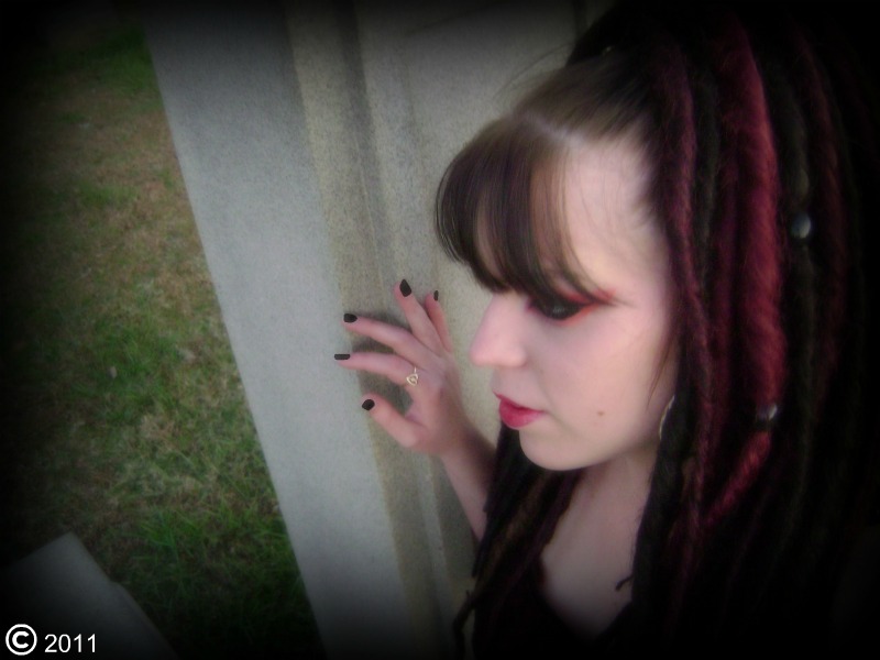 Female model photo shoot of DEM0NICA in Cemetery in Virginia