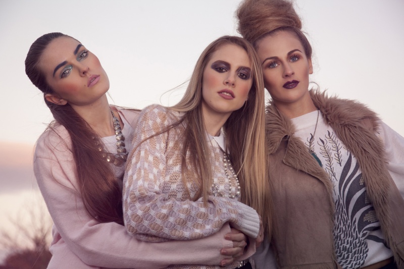 Female model photo shoot of fashionmould, Lizzie Fletcher, Kate Barnaby and Em-Jay, makeup by Rachael Davies