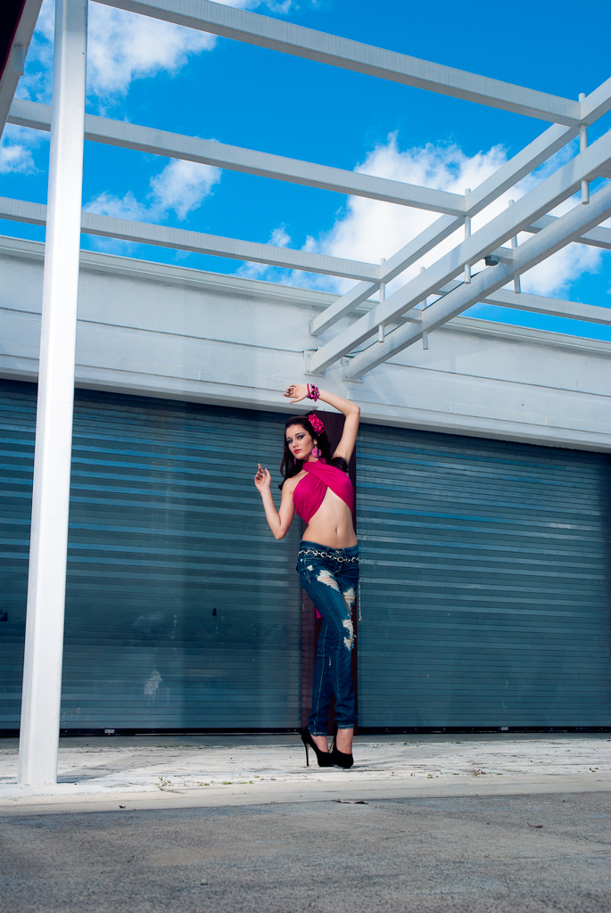 Female model photo shoot of Linet Bruzon by oneshot studio in Miami Design District