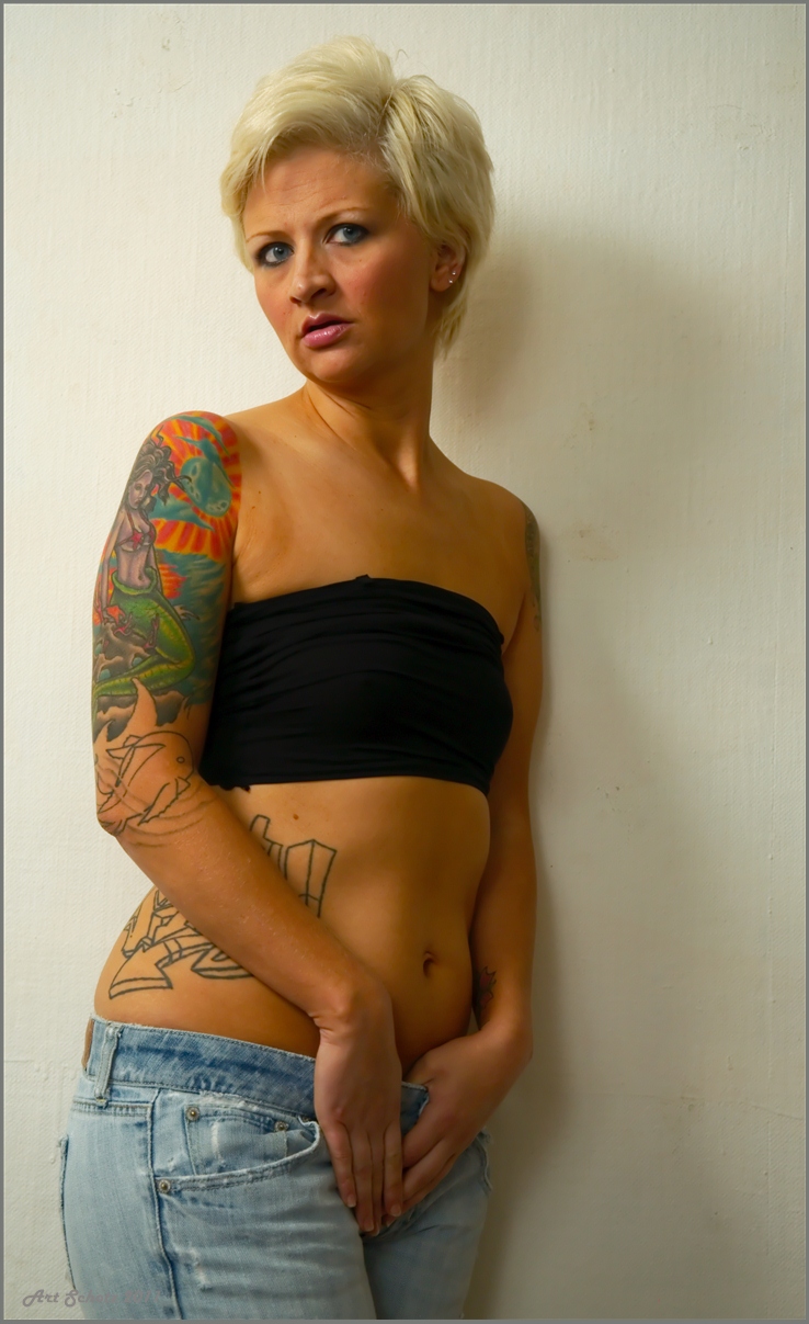 Female model photo shoot of TattoodBennett