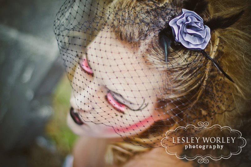 Female model photo shoot of bridal fascinators and Jewels Hay in Twin valley, MN