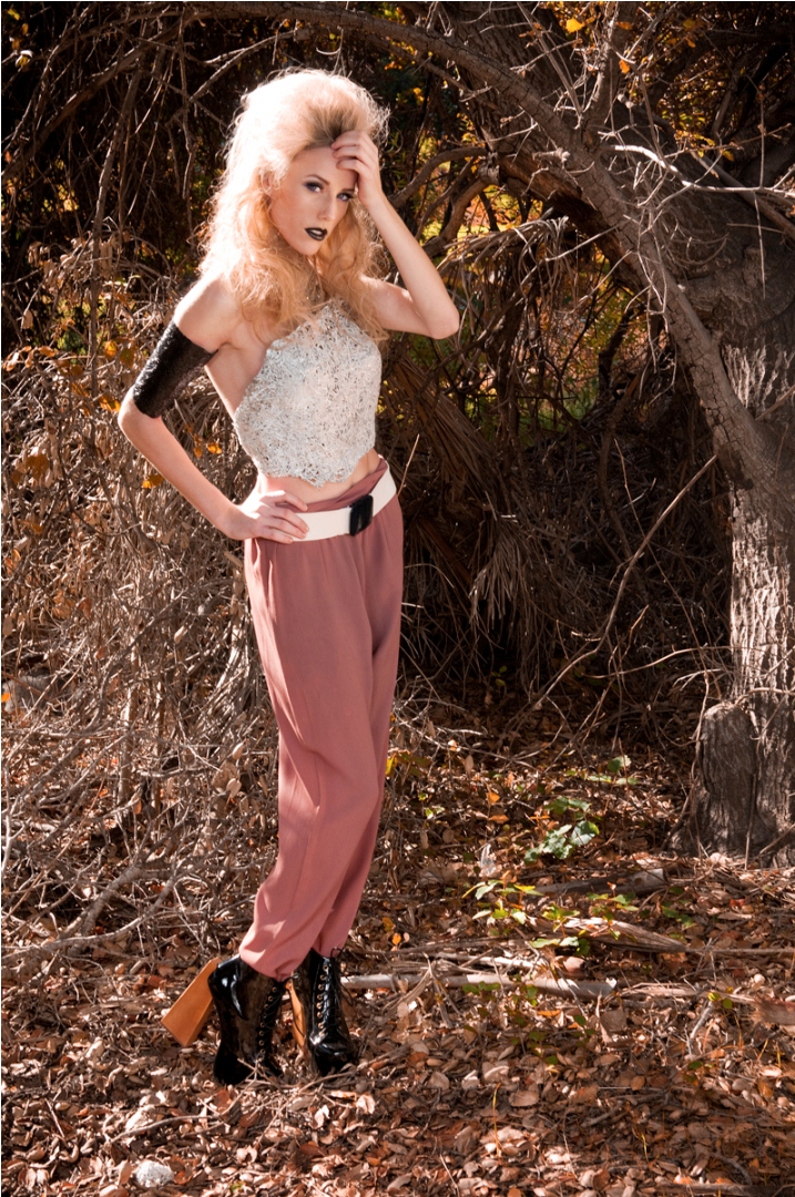 Female model photo shoot of Alexis Marie Makeup and _WAVERLY_ in Lakeside, CA, hair styled by MaeganC, wardrobe styled by Dre Ra-bel, clothing designed by lune collection