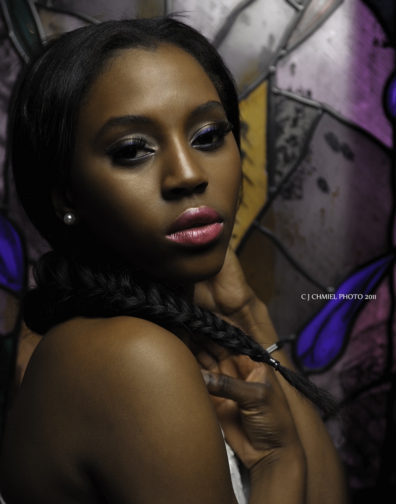 Female model photo shoot of Orena by C J Chmiel Photography in London, makeup by Donna Harris 