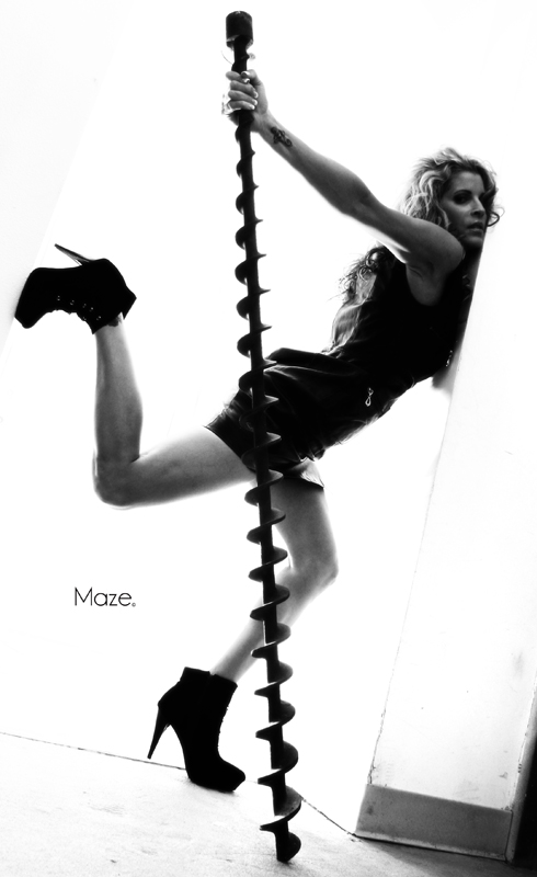 Female model photo shoot of Bevvy D in michael Maze Studios. Las Vegas