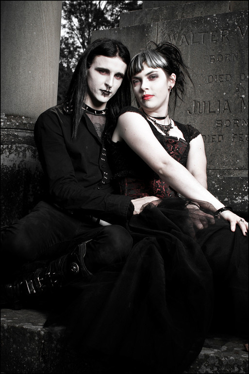 Male and Female model photo shoot of thirteen13thirteen and Gypsyhook by Beamo Photography in toowong cemetery
