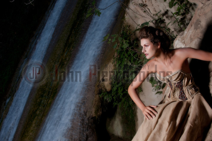 Female model photo shoot of Marilena Dim by John_Pierropoulos in Neda's Waterfalls, makeup by Fairy_Pinki