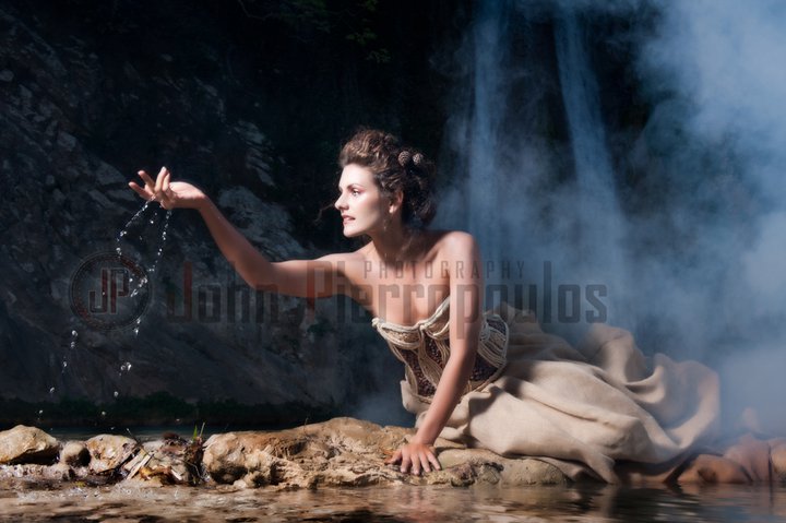 Female model photo shoot of Marilena Dim by John_Pierropoulos in Neda's Waterfalls, makeup by Fairy_Pinki