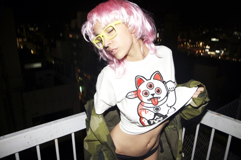 Female model photo shoot of Mariko TSD by MadGods in rooftop - Kyoto, Japan